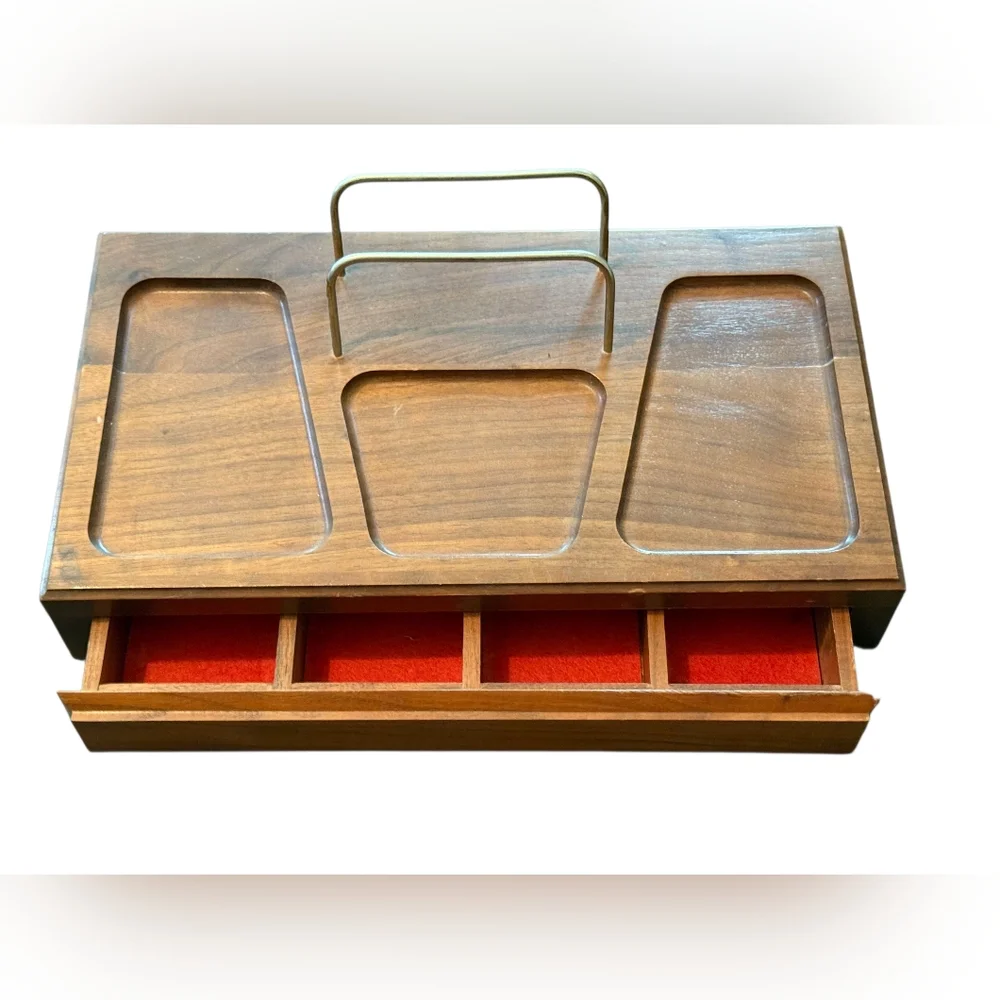 Vintage Men's Wooden Valet Tray 11 5/8